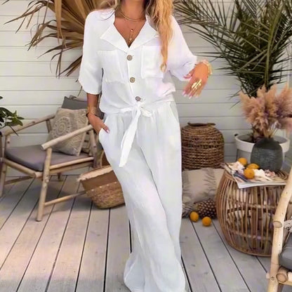 🌺 Women's Solid Color Loose Two Piece Set👚