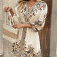 🔥2025 Hot Sales🔥Women's V-neck printed dress with tie belt