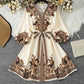 🔥2025 Hot Sales🔥Women's V-neck printed dress with tie belt