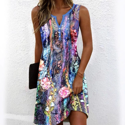 Effortless Style: Comfort Meets Elegance🏖️Summer Specials🌴Women's Sleeveless V-Neck Printed Dresses