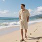 🏖️Summer Specials🌴 Men's Breathable Beach Outfit – Short Sleeve & Shorts