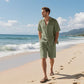 🏖️Summer Specials🌴 Men's Breathable Beach Outfit – Short Sleeve & Shorts