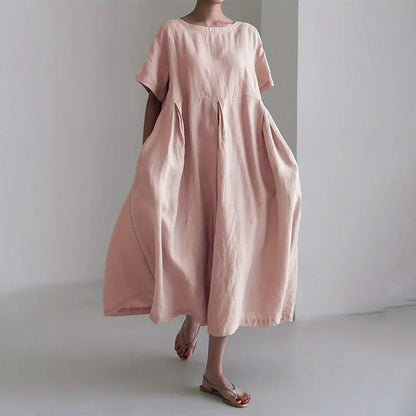 👗Effortless Comfort: Dress for Every Adventure💫Women’s Casual Loose Fit Round Neck Dress with Pockets