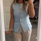 ⏳Time-limited Special⏰Women's Buttoned Round Collar Sleeveless Suit Vest