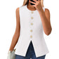 ⏳Time-limited Special⏰Women's Buttoned Round Collar Sleeveless Suit Vest
