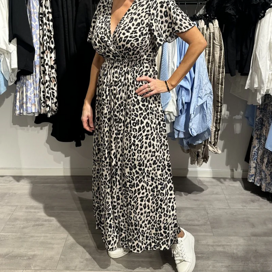 🔥Summer Hot Sale 49％ OFF💝Women’s Fashion Leopard Print Maxi Dress