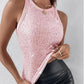 🔥Hot Sale 50% OFF🔥Sequin Round Neck Slim Fit Tank