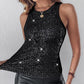 🔥Hot Sale 50% OFF🔥Sequin Round Neck Slim Fit Tank