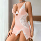 Sexy Lace Spaghetti Strap Dress Thong 2-Piece Set（50% OFF)
