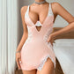 Sexy Lace Spaghetti Strap Dress Thong 2-Piece Set（50% OFF)