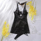 Sexy Lace Spaghetti Strap Dress Thong 2-Piece Set（50% OFF)