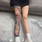 Stretchy Tattoo-Print Leg Sleeve