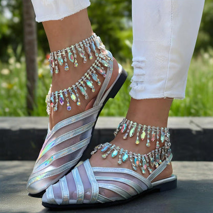 ✨Mesh Sandals with Rhinestone Anklets🔥
