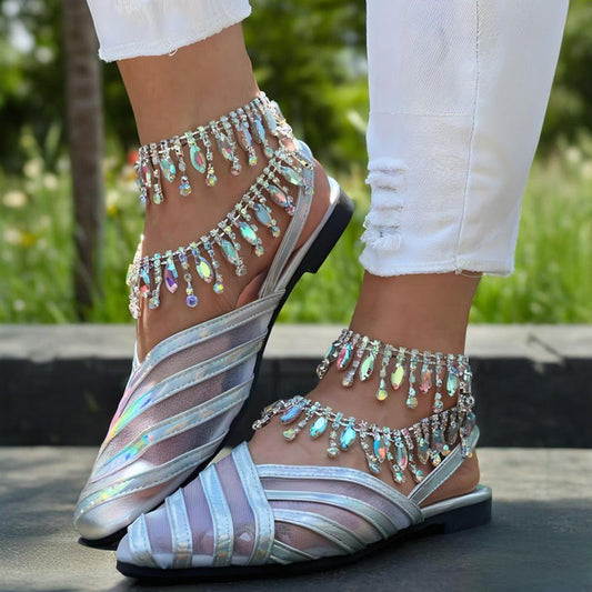 ✨Mesh Sandals with Rhinestone Anklets🔥