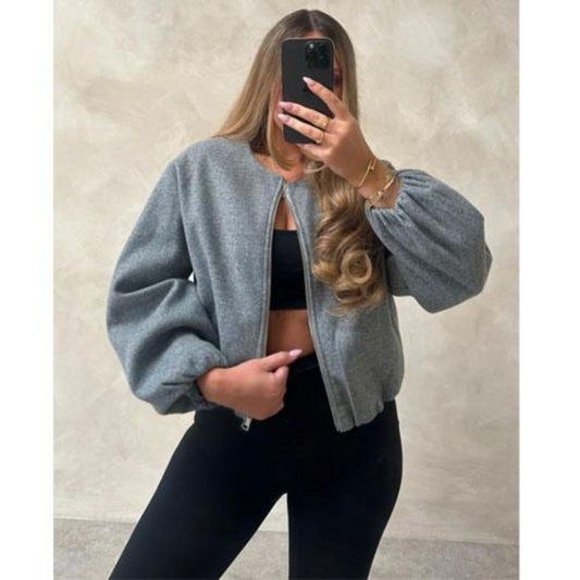Women's Casual Zip Up Crop Jacket（50% OFF）