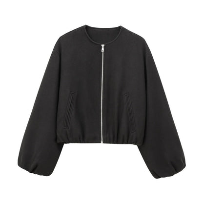 Women's Casual Zip Up Crop Jacket（50% OFF）