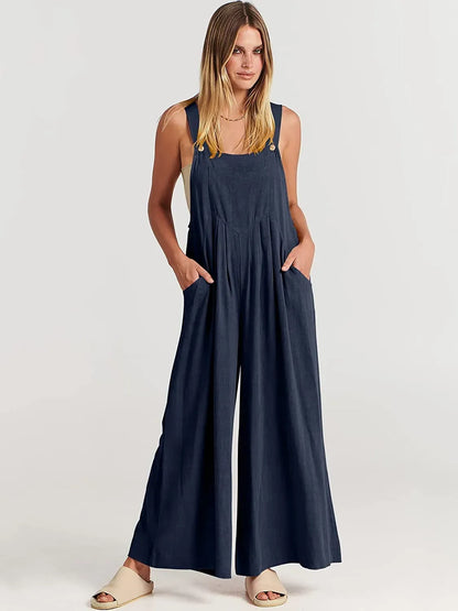 Plus Size Wide Leg Overalls Jumpsuit（Buy 2 Free Shipping）