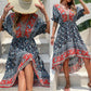 Vintage Irregular Slim Printed Dress（50% OFF）