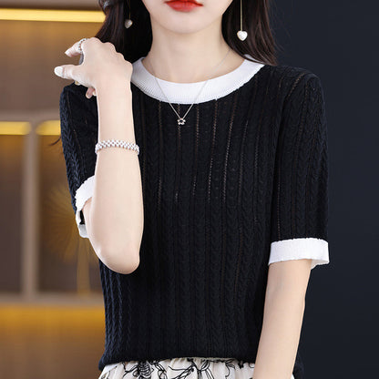 Short-sleeved Knitted T-shirt