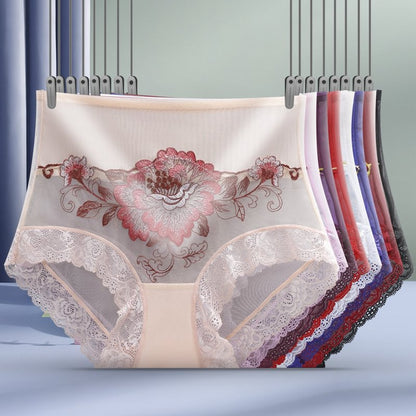 High Waist Premium Lace Embroidered Panties