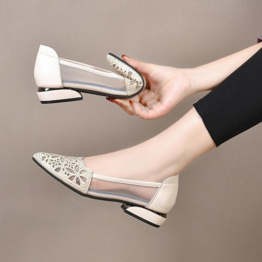 Women's Chunky Heel Slip-On Shoes