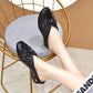Leather Flat Sole Bow Mules Slippers
