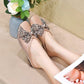 Leather Flat Sole Bow Mules Slippers