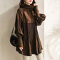 Plus Size Solid Color Lantern Sleeve Knit Dress（50% OFF）