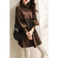 Plus Size Solid Color Lantern Sleeve Knit Dress（50% OFF）