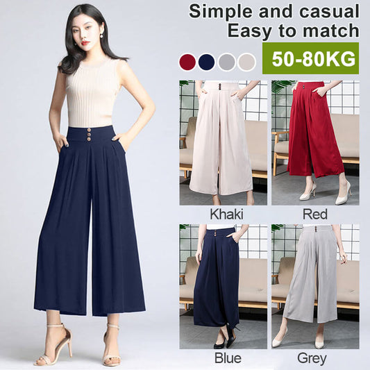 High-waisted Linen Wide-leg Trousers（50% OFF）