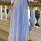 Stylish V-Neck Long Sleeve Shirt & Sequin Wide Leg Pants Two Piece Set