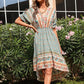 Vintage Irregular Slim Printed Dress（50% OFF）