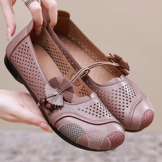 Women's Flat Breathable Leather Shoes（50% OFF）