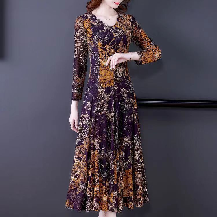 Elegant V-neck Floral Dress