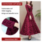 Women's Velour Style V-Neck Dress