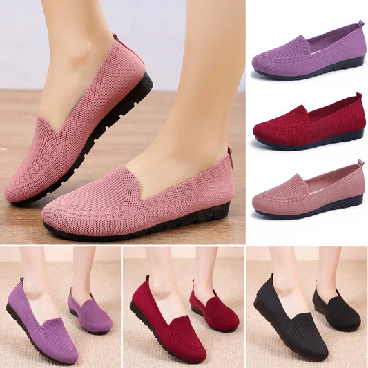 [Mother's Day Hot Sale]2023 Casual Shoes Women’s Mesh Breathable Slip on Flat Shoes Ladies Loafers（50% OFF）