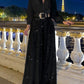 Stylish V-Neck Long Sleeve Shirt & Sequin Wide Leg Pants Two Piece Set