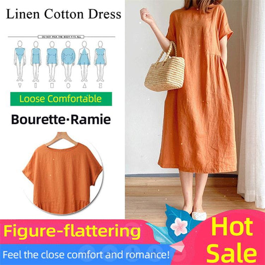 Loose Cotton And Linen Dress!（50% OFF）