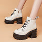 [Women's Gift] Women's High Heel Platform Zipper Leather Boots（50% OFF）