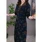 Lapel V-neck Slim Fashion Long Sleeve A-line Dress (49%OFF)