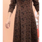 Lapel V-neck Slim Fashion Long Sleeve A-line Dress (49%OFF)