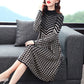 Printed Plaid Knit Dress