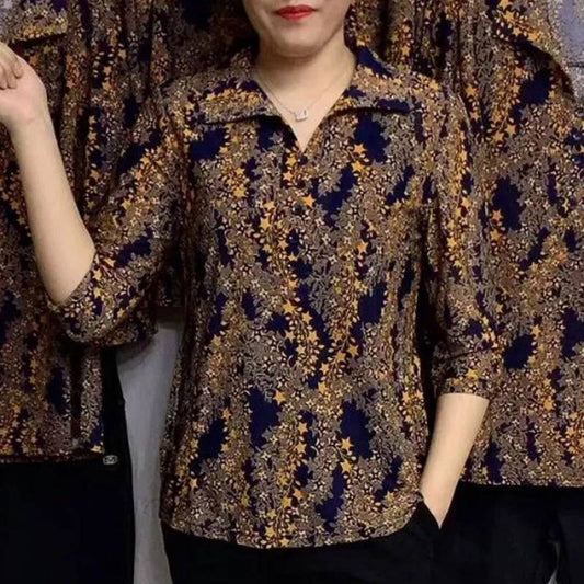 Women's Casual Printed Lapel Shirt（50% OFF）