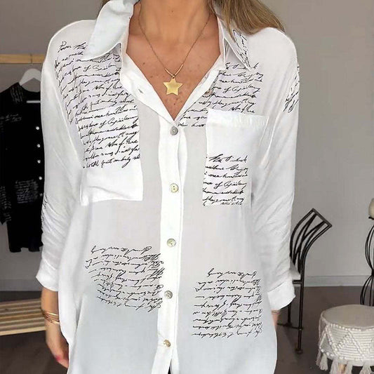 Women's Long Sleeve Print Fashion Lapel Shirt（50% OFF）